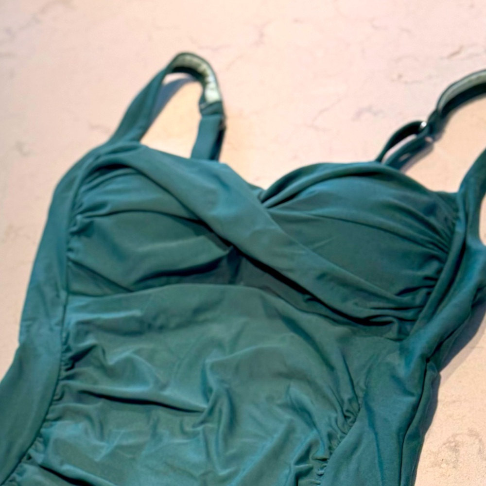 Green Women's One Piece Swimsuit - Picture 2 of 3
